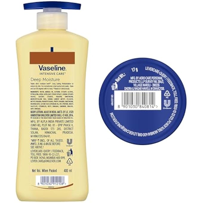 Vaseline LIP TINS ORIGINAL CARE, 17G + DEEP MOISTURE SERUM IN LOTION, 400 ML - Image 2